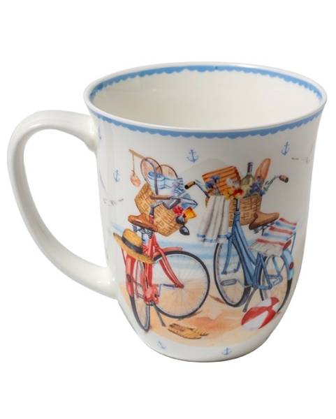 Becher 400 ml Ab ans Meer aus Fine Bone China mit maritimem Motiv