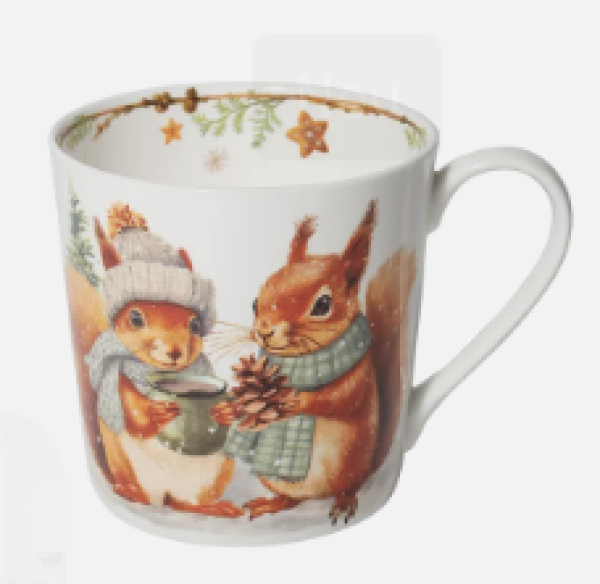 Winterbecher Süße Eichhörnchen 400 ml aus Fine Bone China