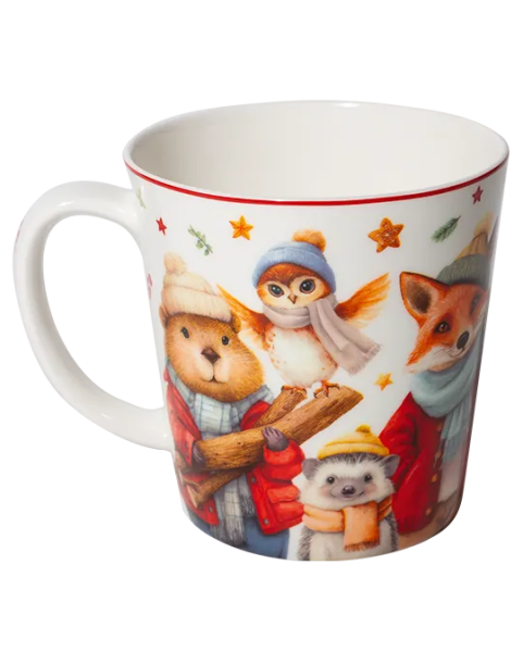 Winterbecher Gemütliche Gesellen 500 ml aus Fine Bone China