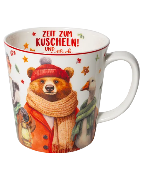 Winterbecher Gemütliche Gesellen 500 ml aus Fine Bone China