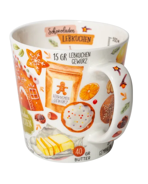 Winterbecher Lebkuchenbäckerei 500 ml aus Fine Bone China