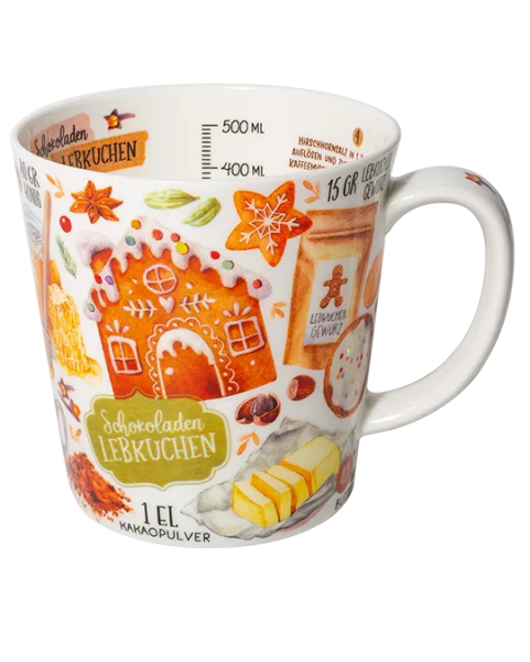 Winterbecher Lebkuchenbäckerei 500 ml aus Fine Bone China