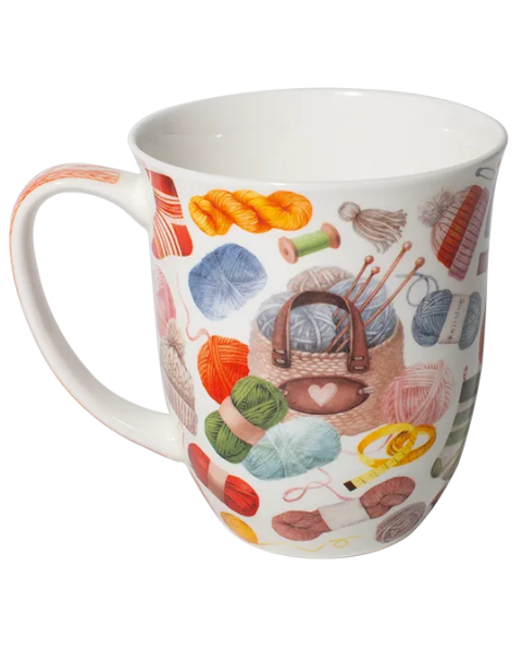Becher Maschenglück 400 ml mit Strick- und Wollmotiven
