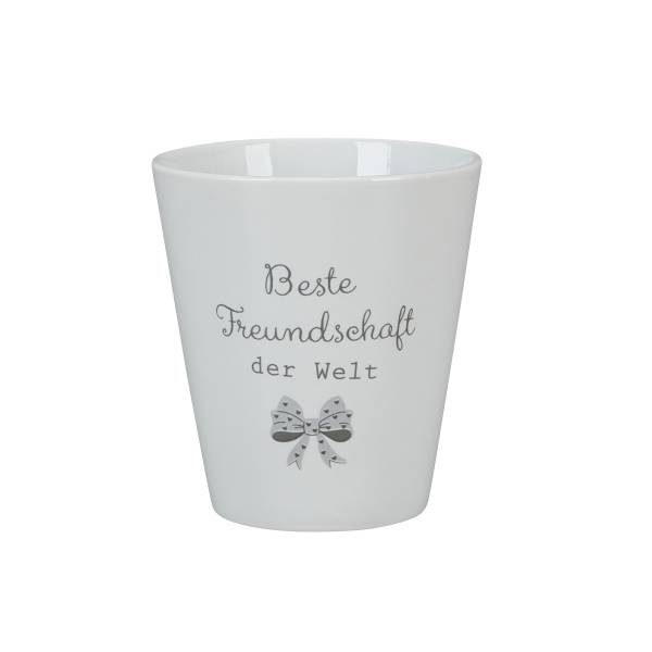 Porzellanbecher mit Schriftzug Beste Freundschaft der Welt