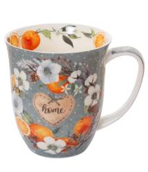 Becher 400 ml Orangen-Blütenkranz