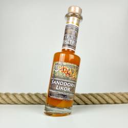 Sanddorn Likör 200ml schiefe Flasche